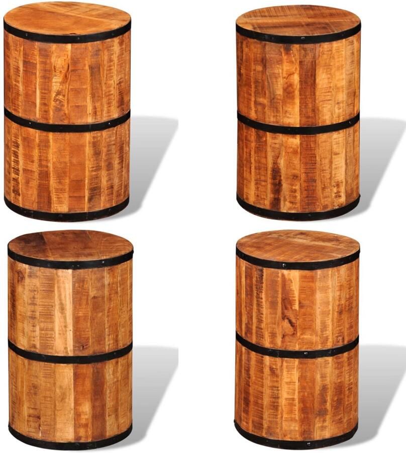 VidaXL Barkruk ruw mangohout Kruk Krukken Houten Kruk Houten Krukken