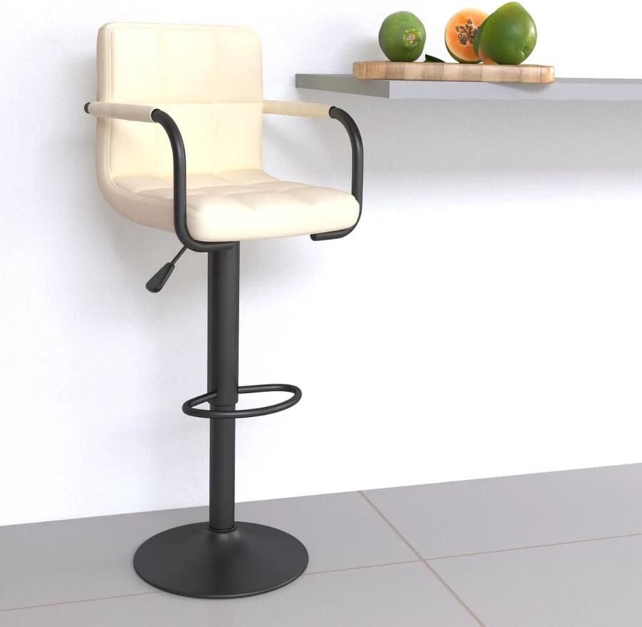 VidaXL Barkruk stof crèmekleurig Barkruk Barkrukken Barkrukje Barkrukjes - Foto 2