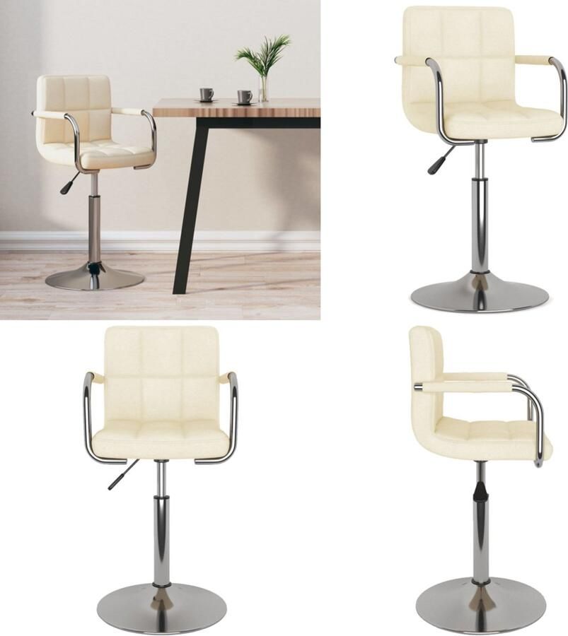 VidaXL Barkruk stof crèmekleurig Barkruk Barkrukken Barkrukje Barkrukjes