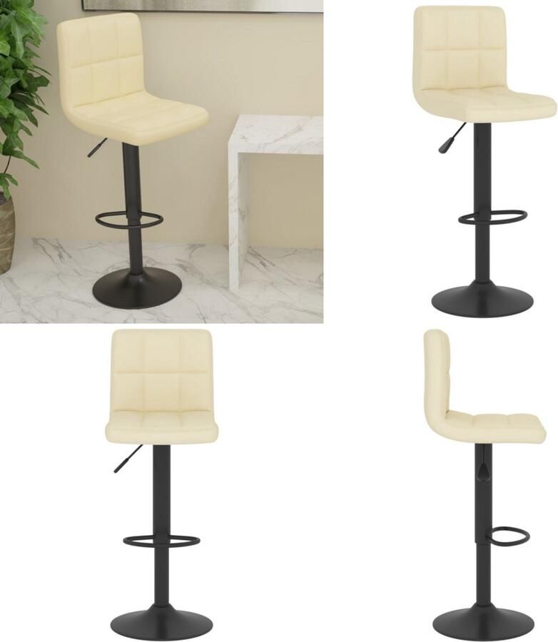 VidaXL Barkruk stof crèmekleurig Barkruk Barkrukken Barkrukje Barkrukjes