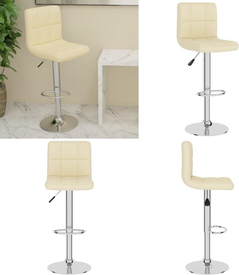 VidaXL Barkruk stof crèmekleurig Barkruk Barkrukken Barkrukje Barkrukjes