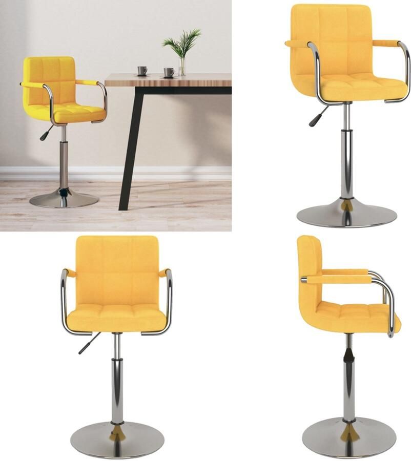 VidaXL Barkruk stof geel Barkruk Barkrukken Barkrukje Barkrukjes