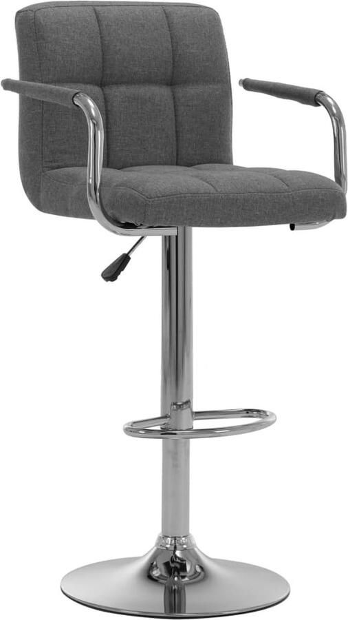 VidaXL Barkruk Lichtgrijs Verstelbaar Set van 2 Barstoelen Eetkamerstoelen Lounge Stoel Grijs Meubilair Industriële Stoel Comfortabele Stoel Barstool - Foto 2