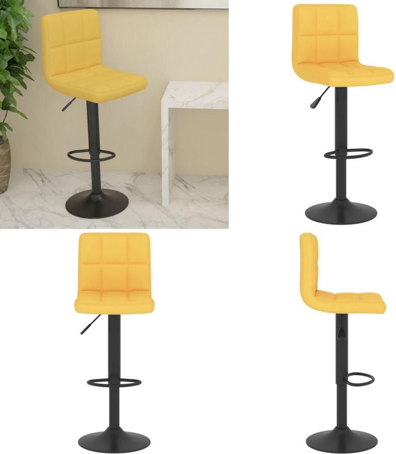 VidaXL Barkruk stof mosterdgeel Barkruk Barkrukken Barkrukje Barkrukjes