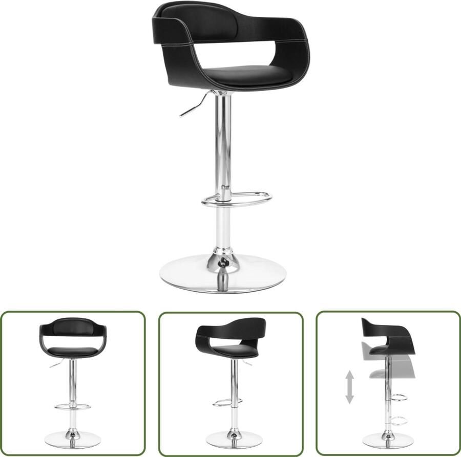 VidaXL Barkruk Zwart Kunstleer In Hoogte Verstelbaar Barstoel Zwarte Barstoel Kunstlederen Barstoel Ergonomische Barstoel Adjustable Barstool Hoge Barstoel Barstoelen