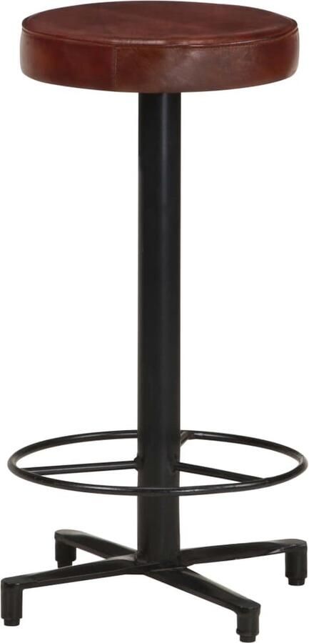 VidaXL Barkrukken 2 st 66 cm Echt Leer & IJzer Barstoel Lederen Stoel Bruine Stoel Industrieel Design Eetkamerstoelen Kookeiland Stoel Hoge Stoel Lounge Stoel Vintage Stoel Barkruk