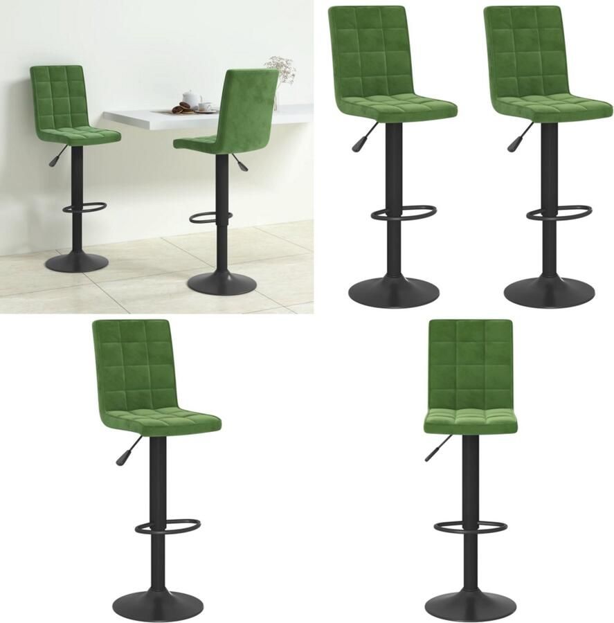 VidaXL Barkrukken 2 st fluweel donkergroen Barkruk Barkrukken Barkrukje Barkrukjes