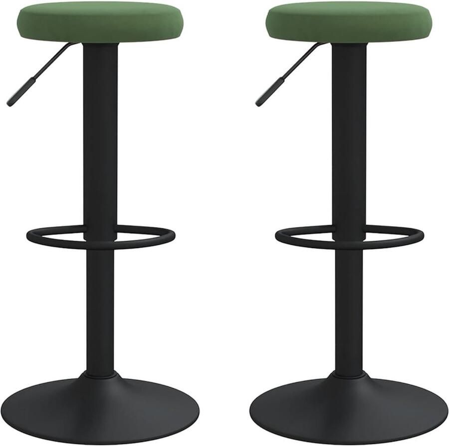 VidaXL Barkrukken 2 st fluweel donkergroen