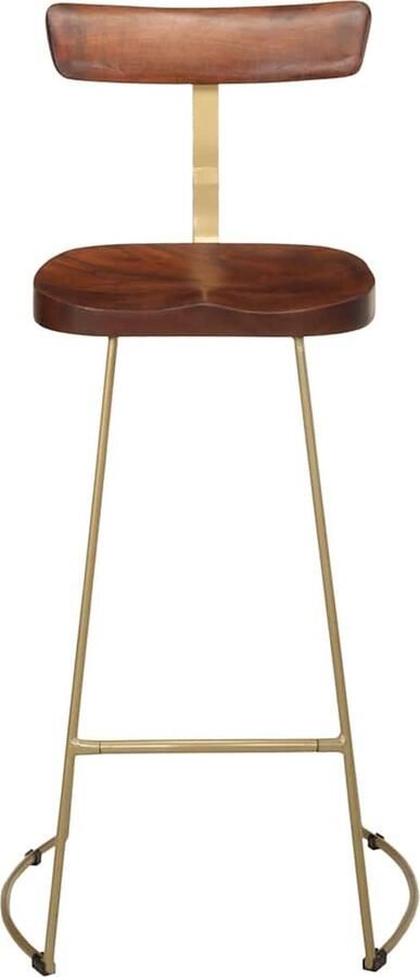 VidaXL Barkrukken 2 st Massief Mangohout Bruin Barstoel Eetkamerstoelen Houten Stoel Moderne Stoel Industrieel Meubilair - Foto 2