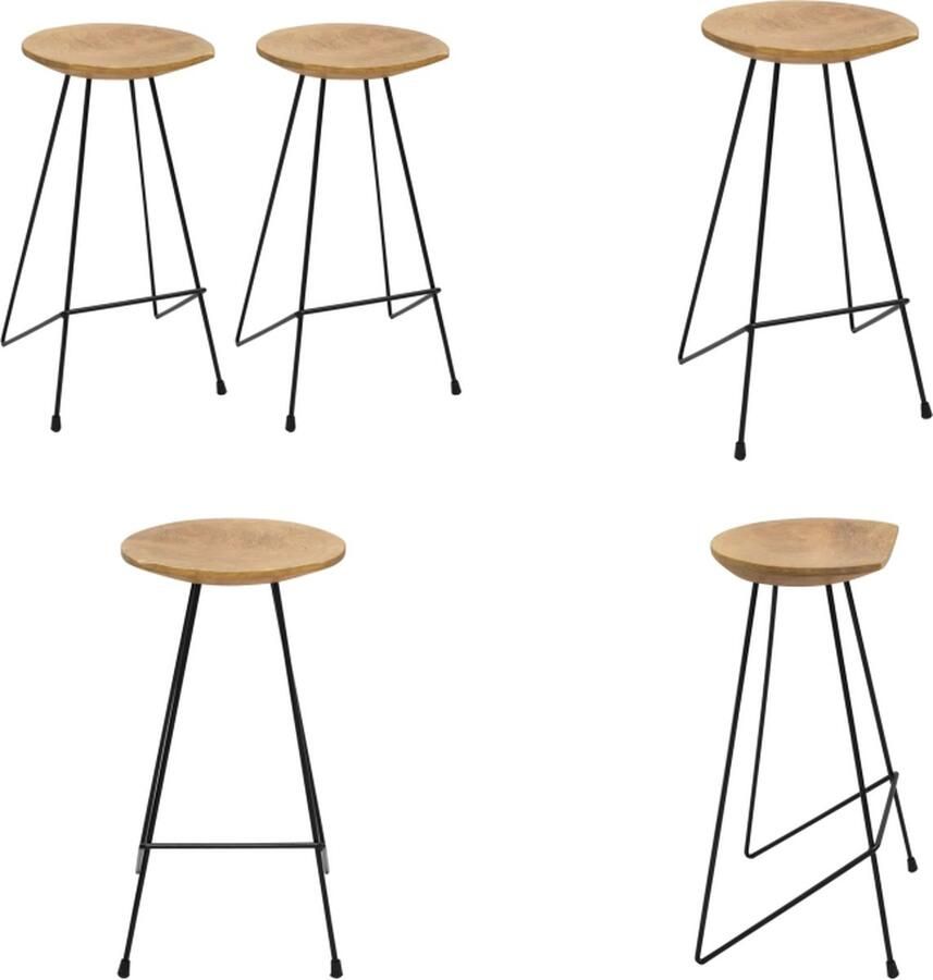 VidaXL Barkrukken 2 st massief teakhout Barstoel Barstoelen Barkruk Barkrukken