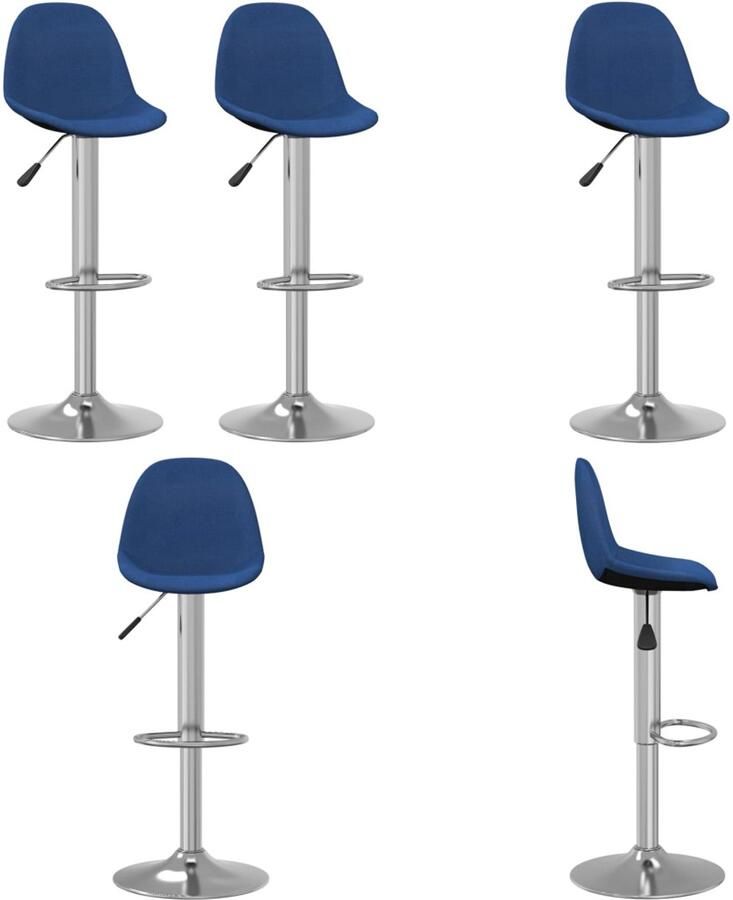 VidaXL Barkrukken 2 st stof blauw Barkruk Barkrukken Barkrukje Barkrukjes