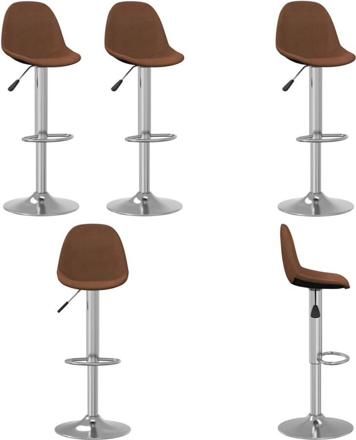 VidaXL Barkrukken 2 st stof bruin Barkruk Barkrukken Barkrukje Barkrukjes