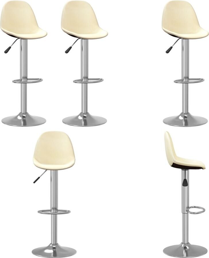 VidaXL Barkrukken 2 st stof crèmekleurig Barkruk Barkrukken Barkrukje Barkrukjes