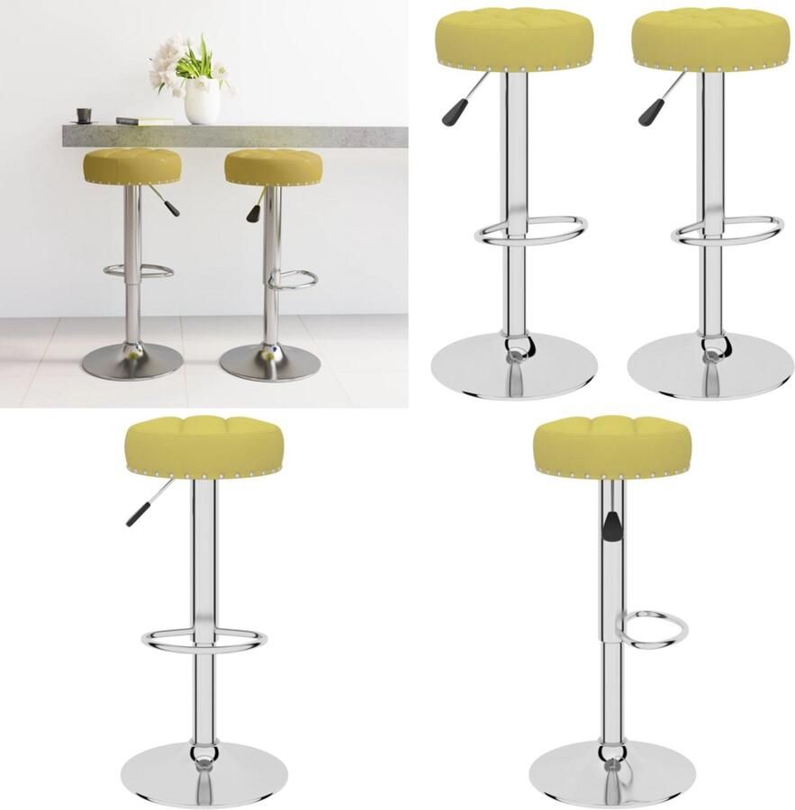 VidaXL Barkrukken 2 st stof groen Barkruk Barkrukken Barkrukje Barkrukjes