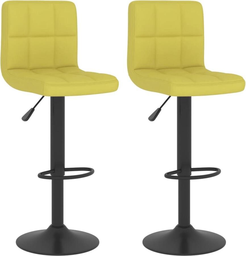 VidaXL Barkrukken Groen Set van 2 Draaibaar Barstoel Barkruk Lounge Stoel Eetkamerstoel Modern Meubilair Groene Stoel Metalen Stoel Draaibare Stoel Hoogteverstelbare Stoel Ergonomische Stoel