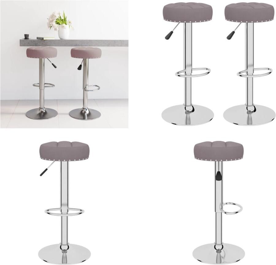 VidaXL Barkrukken 2 st stof taupe Barkruk Barkrukken Barkrukje Barkrukjes