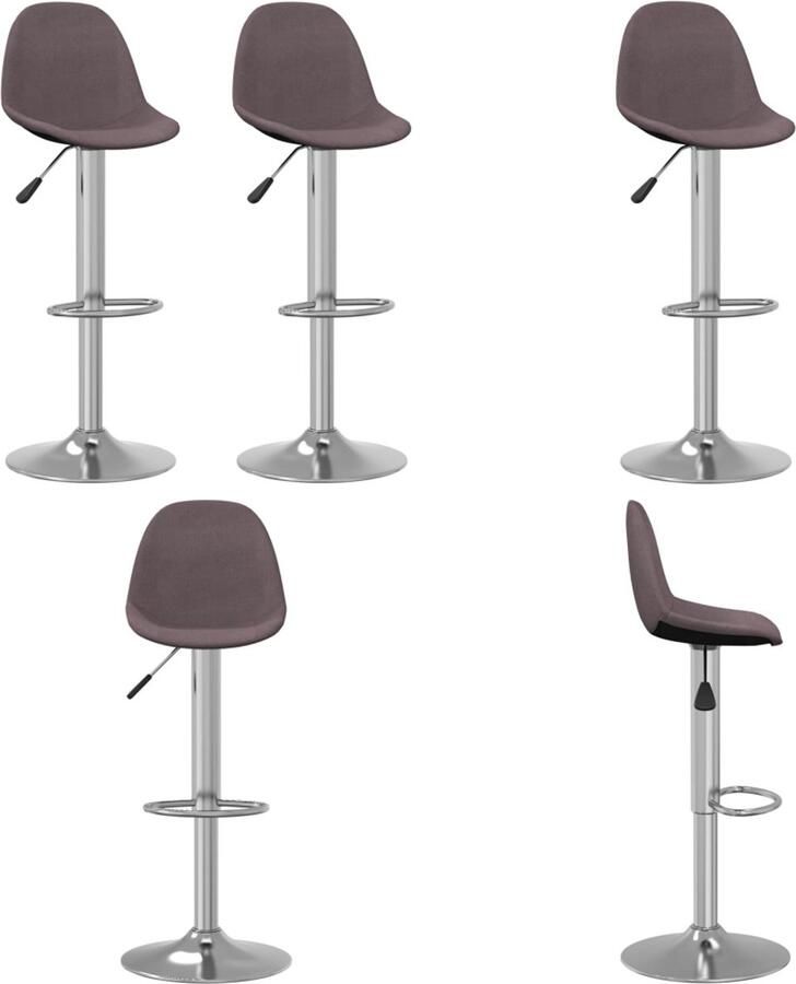 VidaXL Barkrukken 2 st stof taupe Barkruk Barkrukken Barkrukje Barkrukjes