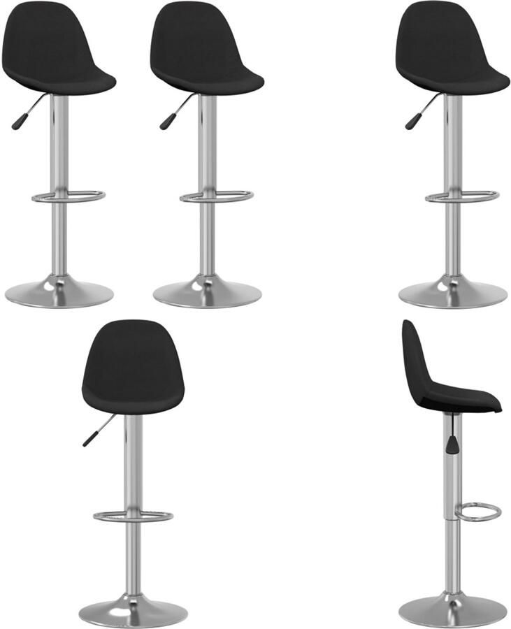 VidaXL Barkrukken 2 st stof zwart Barkruk Barkrukken Barkrukje Barkrukjes