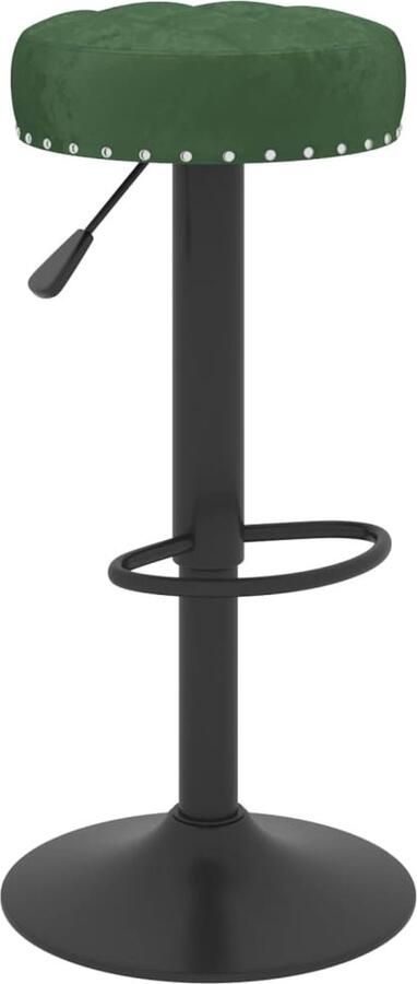 VidaXL Barkrukken 2 stuks Fluweel Donkergroen Barkruk Fluweel Stoel Donkere Kruk Barstoel Lounge Stoel Design Stoel Eetkamerstoel Hoge Stoel Gasveren Mechanisme Adjustable Height Chair Zwarte Barkruk