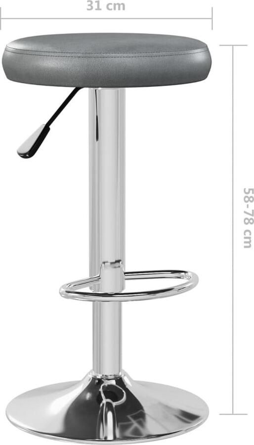 VidaXL Barkrukken 2 stuks Kunstleer Grijs Barstoelen Barkrukken Keukenstoelen Eetkamerstoelen Grijze Stoelen