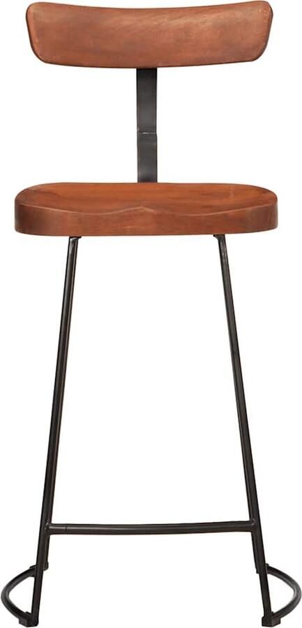 VidaXL Barkrukken 2 stuks Massief Mangohout 49x43x88 cm Barkruk Barkrukken Stoel Ontbijt Barkruk