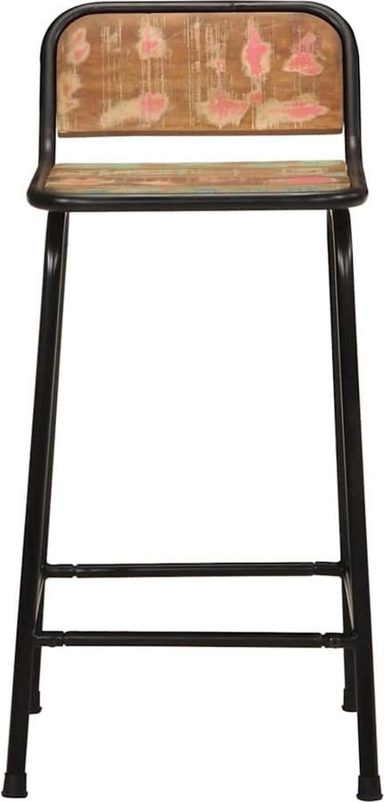 VidaXL Barkrukken 4 stuks Gerecycled Hout 80 cm Barkrukken Houten Barkrukken Industriële Barkrukken Vintage Barkrukken Recycled Meubels - Foto 3