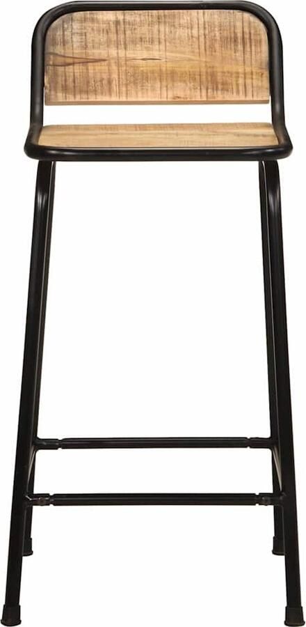 VidaXL Barkrukken 4 stuks Massief Mangohout 80 cm Barkrukken Houten Stoel Keukenstoel Eetkamerstoelen Mango Wood Meubels