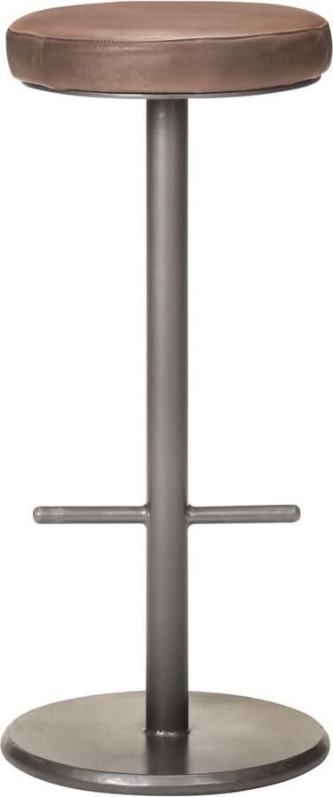 VidaXL Barkrukken Echt leer Verweerd bruin 2 stuks Barstoelen Lederen Barstoel Vintage Barstool Retro Barstoel Keukenbarstoelen