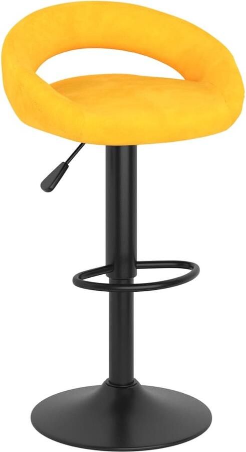 VidaXL Barkrukken Fluweel Mosterdgeel 2 stuks Barkrukken Fluweel Stoel Mustard Yellow Hoge Barkruk Barkrukken Set