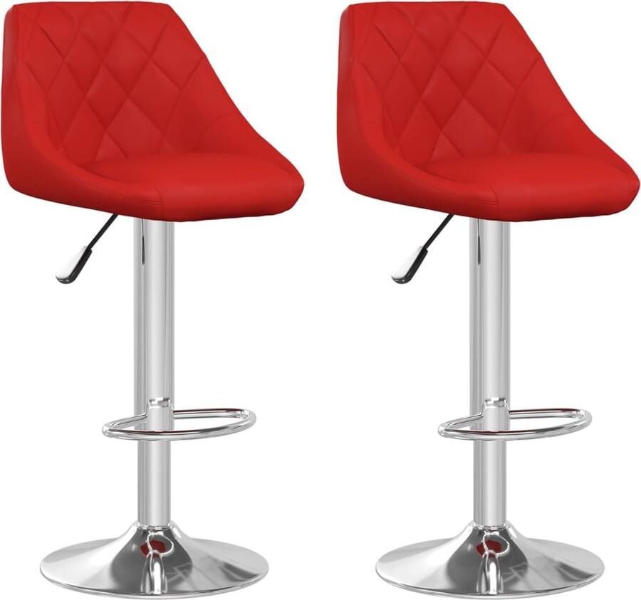VidaXL Barkrukken Kunstleer Wijnrood 2 stuks Barstoelen Barkrukken Kunstleder Stoel Rode Stoel Design Stoel Eetkamerstoel Hoge Stoel Industriële Stoel Lounge Stoel Flexibele Stoel Draaibare Stoel Instelbare Stoel