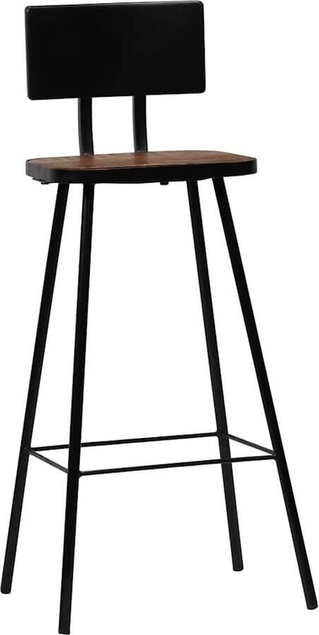 VidaXL Barkrukken Massief gerecycled hout Set van 2 Industriele Meubels Vintage Barstoel Houten Barstool Bruine Barstoel Recycled Wood Furniture Design Bar Stools