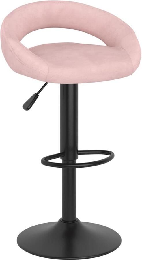VidaXL Barkrukken Roze Fluweel 2 stuks Barkrukken Fluweel Stoel Rosé Bankstoel Hoge Stoel Barstool