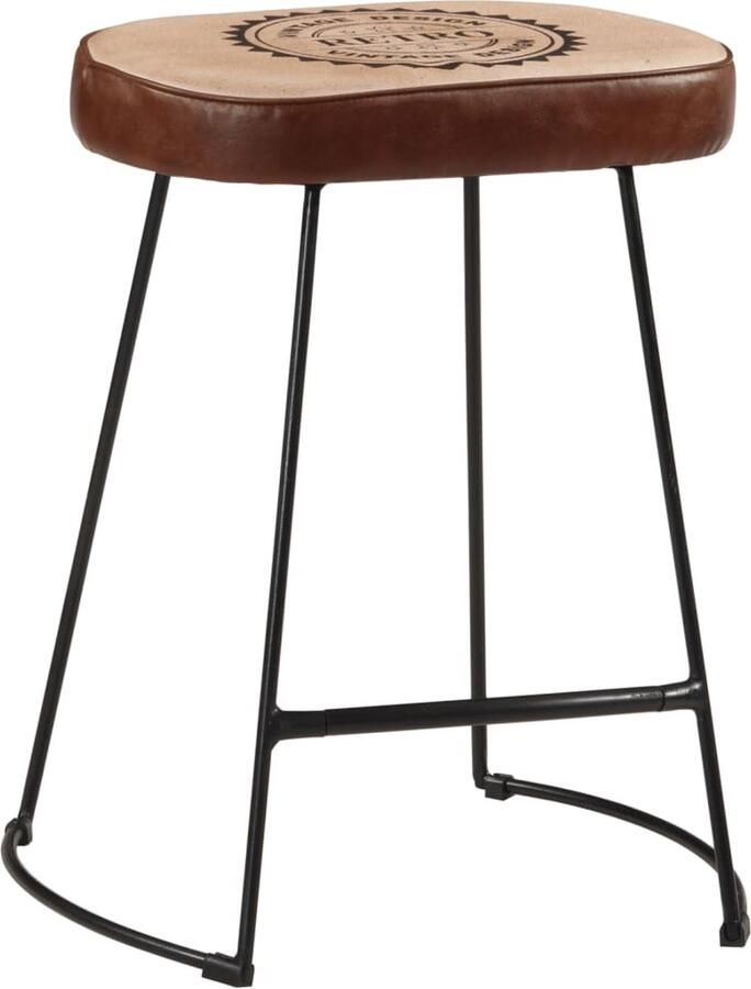VidaXL Barkrukken Set van 2 Donkerbruin 40x29 5x53 cm Retro Barkruk Donkere Stoelen Keukenbarkruk Barstoelen Vintage Meubels Industriële Stoelen Bruine Stoelen Metalen Stoelen