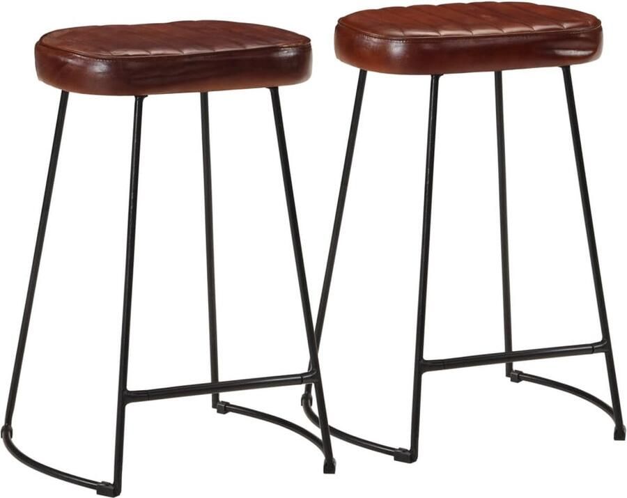 VidaXL Barkrukken Set van 2 Donkerbruin 41x29x62cm Retro Barkrukken Vintage Bruine Barkrukken Houten Barkrukken Industriële Barkrukken Comfortabele Barkrukken Eetkamerstoelen Stoelen - Foto 2