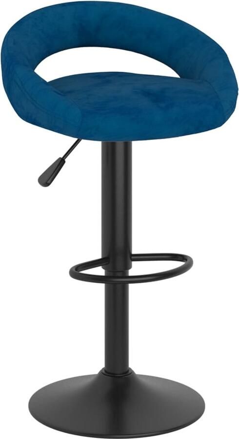 VidaXL Barkrukken Set van 2 Fluweel Blauw Barkrukken Stoelen Lounge Stoel Barstoel Fluweel Stoel