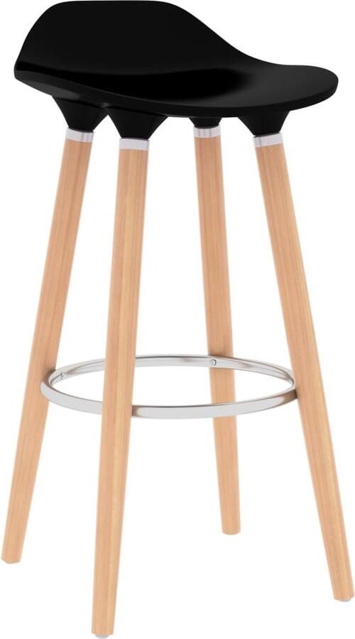 VidaXL Barkrukken Set van 2 Zwart 110 kg Barstooi Krukken Stoel Design Meubilair Zwarte Stoel Eetkamerstoel Keukenmeubilair Modern Meubilair Kunststoffen Stoel