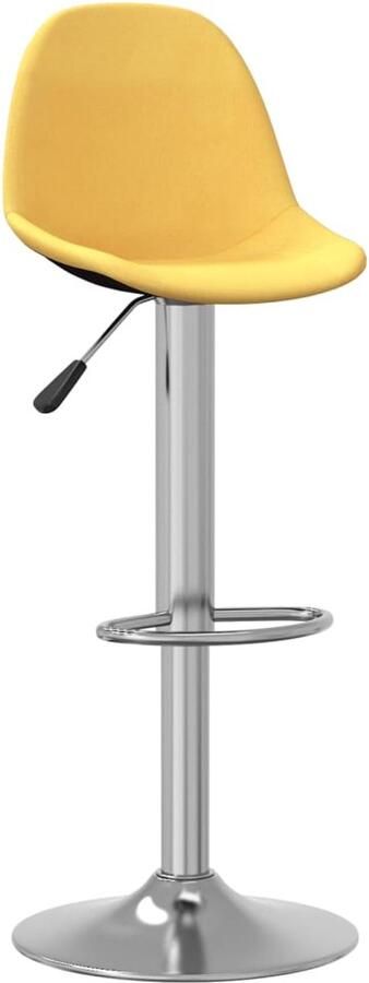 VidaXL Barkrukken Stof Mosterdgeel Set van 2 Barstoel Stoffen Barkruk Mosterdgeel Barkrukken Set Hoge Barkruk