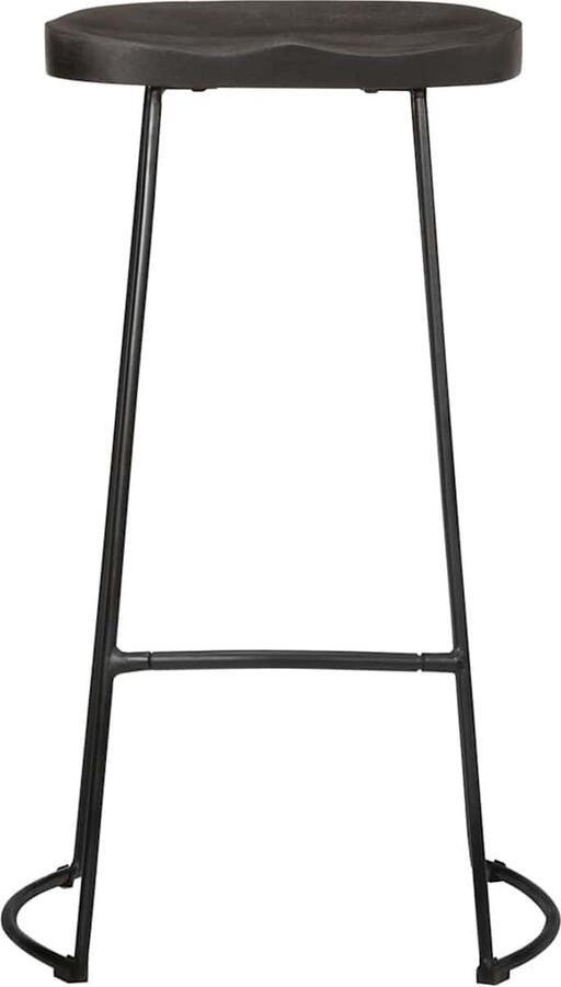 VidaXL Barkrukken Zwart Massief Mangohout 2 stuks Barkruk Barkrukken Stoel Ontbijt Barkruk