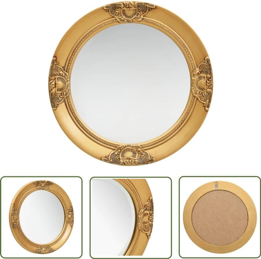 VidaXL Barok Wandspiegel Rond 50 cm Goud Wandspiegel Badkamerspiegel Spiegels Vintage Spiegel Barok Spiegel Gouddere Spiegel Ovale Spiegel Salontafel Livingroomdecor Bedroomdecor Kledingkastmirror