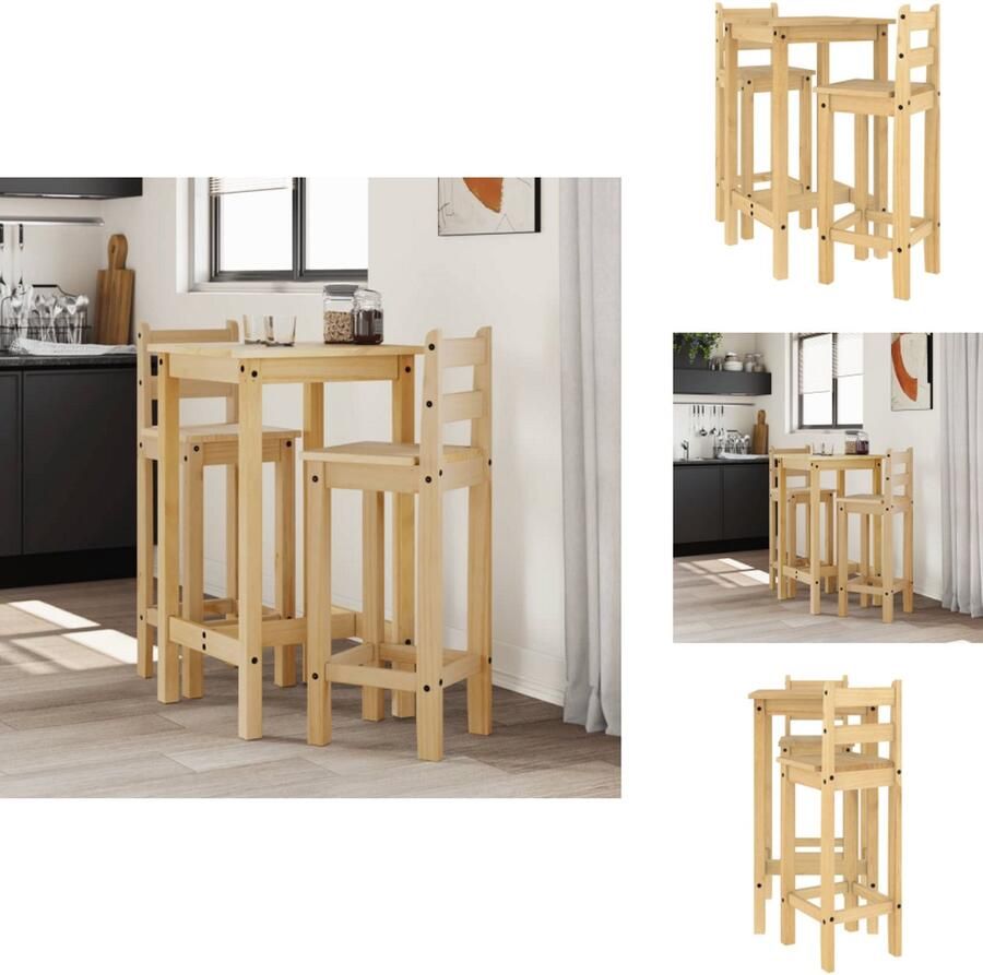 VidaXL Barset Barsets Bistroset Tuinset 3-delige Barset massief grenenhout