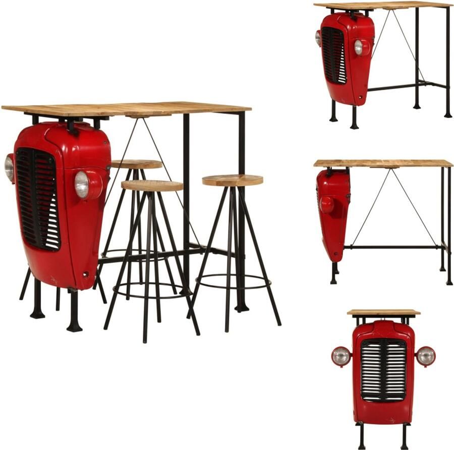 VidaXL Barset Barsets Bistroset Tuinset 5-delige Barset massief mangohout