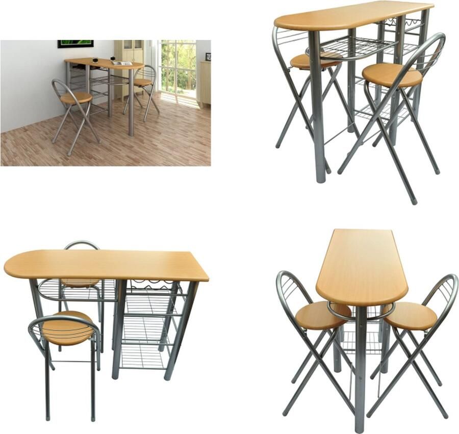 VidaXL Barset hout Eetkamertafel En Eetkamerstoel Eetkamertafels En Eetkamerstoelen Houten Eetset Houten Eetsets