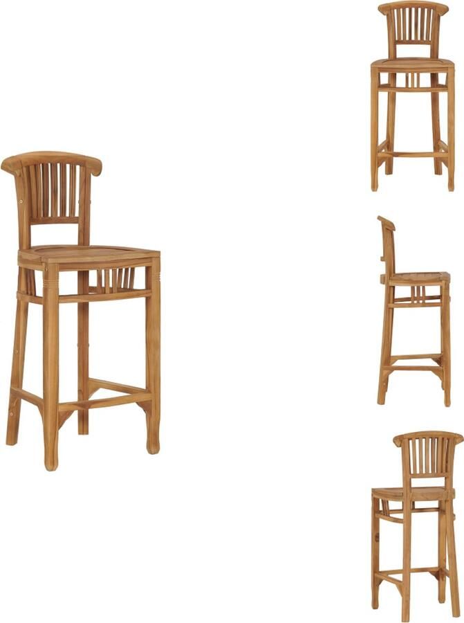 VidaXL Barstoel Barstoelen Barkruk Barkrukken Barkruk massief teakhout
