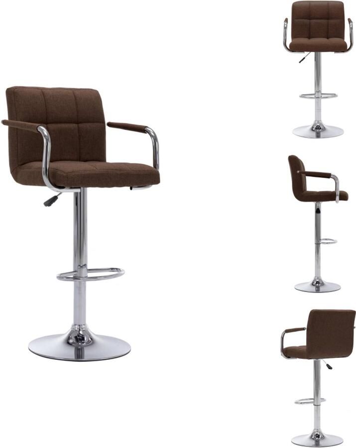 VidaXL Barstoel Barstoelen Barkruk Barkrukken Barstoel stof bruin
