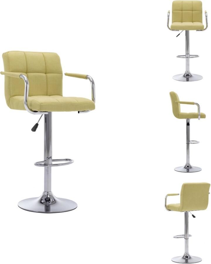 VidaXL Barstoel Barstoelen Barkruk Barkrukken Barstoel stof groen