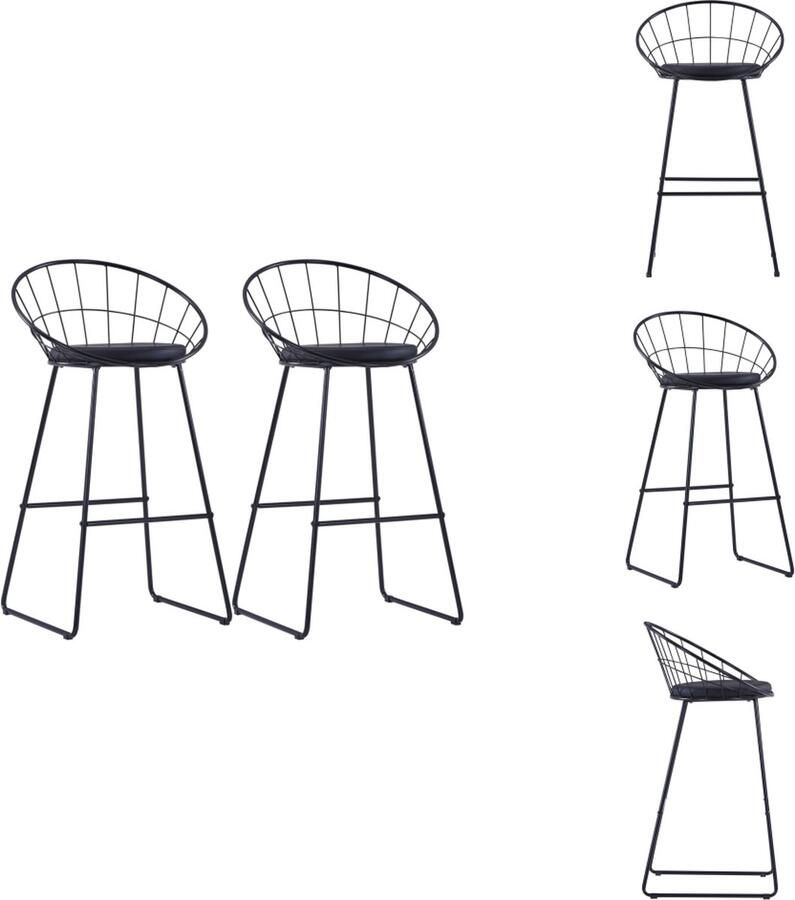 VidaXL Keukenstoelenset 2 stuks 54.5 x 48 x 98.5 cm Gepoedercoat staal Barkruk - Foto 4