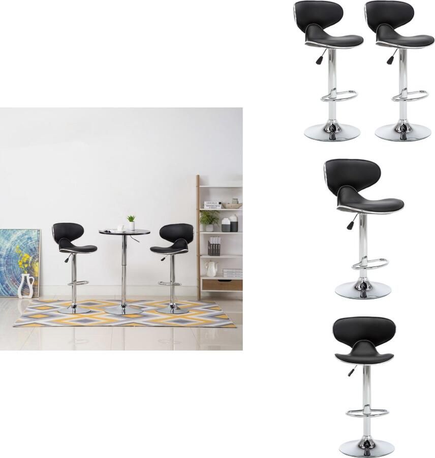 VidaXL Keukenstoelenset 2 stuks 54.5 x 48 x 98.5 cm Gepoedercoat staal Barkruk - Foto 3