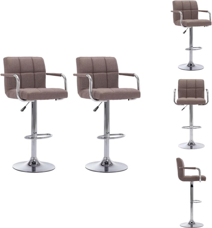 VidaXL Barstoel Barstoelen Barkruk Barkrukken Barstoelen 2 st stof taupe