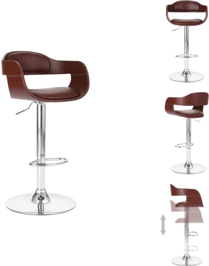 VidaXL Barstoel Barstoelen Stoel Stoelen Barkruk kunstleer bruin