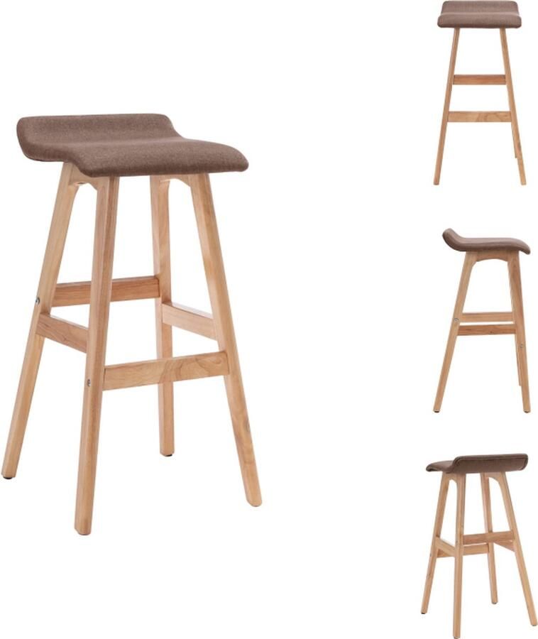 VidaXL Barstoel taupe en lichtbruin stof en beukenhout 41x42x79 cm comfortabel en modern Barkruk